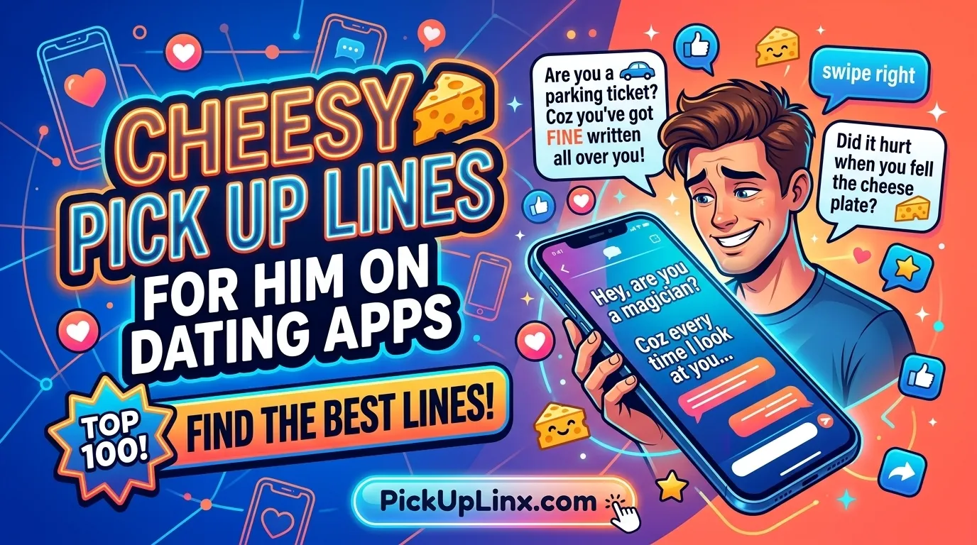 Cheesy Pick Up Lines for Him on Dating Apps