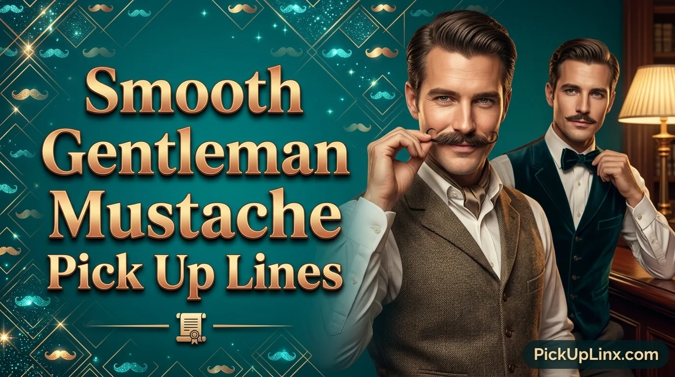 Smooth Gentleman Mustache Pick Up Lines