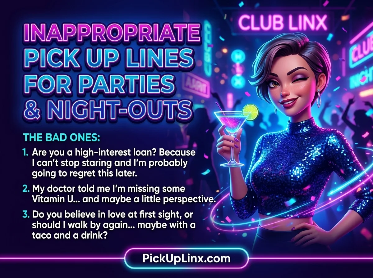 Inappropriate Pick Up Lines for Parties & Night-Outs 